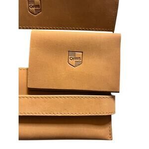 Oris Watch Travel Case, Cleaning Cloth And Business Card Holder Leather NWT